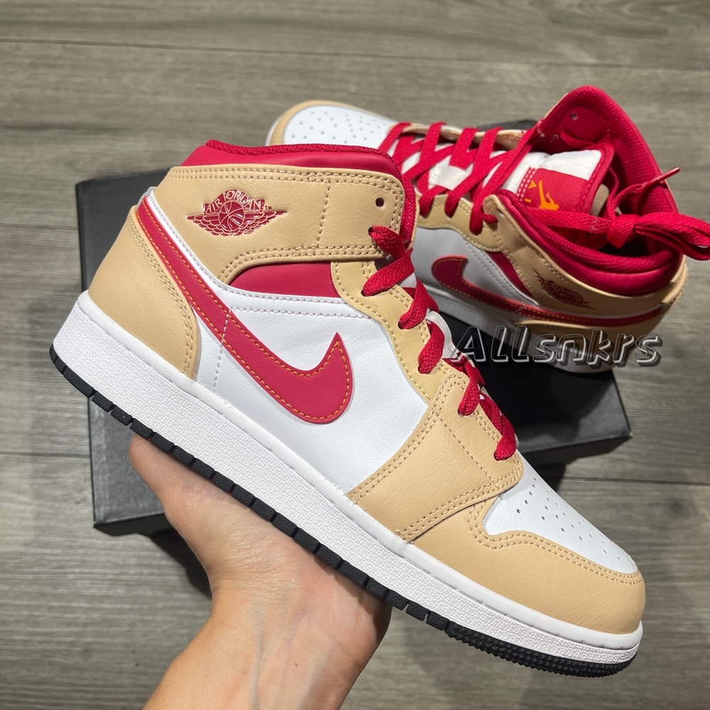 Air Jordan 1 Mid GS Creamy Red🧅